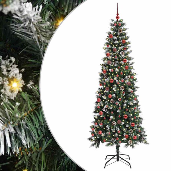 vidaXL Kunstkerstboom met 300 LED Groen 210 cm PVC en Plastic en Staal