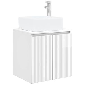 vidaXL Wandgemonteerde wastafelmeubel Hoogglans Wit 53 x 35 x 63 cm