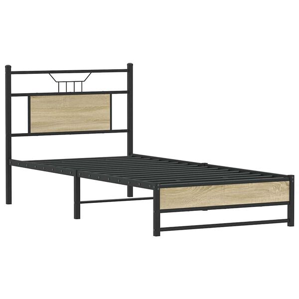 vidaXL Bedframe zonder matras hout sonoma eikenkleurig 90x190 cm