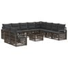 vidaXL Tuinbankenset 11 pcs Grijs poly rattan