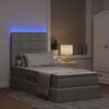 vidaXL Opbergbed met LED met matras Lichtgrijs 90 x 200 cm Polyester
