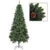 vidaXL Kunstkerstboom met dennenappels 210 cm groen