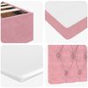 vidaXL Ottoman bed met matrassen en LED's 160x200cm fluweel roze
