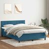 vidaXL Boxspring met matras fluweel donkerblauw 140x210 cm