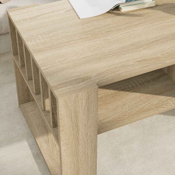 vidaXL Salontafel Sonoma Eiken 92 x 49,5 x 45 cm Bewerkt hout