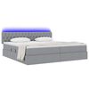 vidaXL Opbergbed met LED met matras Lichtgrijs 200 x 200 cm Stof
