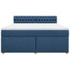 vidaXL Boxspring met matras stof blauw 180x200 cm
