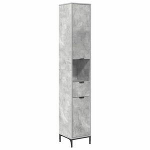vidaXL Badkamer Kast met lade Beton Grijs 31,5 x 33 x 190 cm