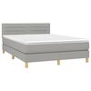 vidaXL Boxspring met matras stof lichtgrijs 140x190 cm