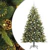 vidaXL Kunstmatige Scharnier Kerstboom met Cones Groen 210 cm