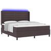 vidaXL LED Box Spring Bed met matras Donkerbruin 180 x 200 cm Stof
