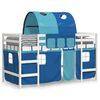 vidaXL Kinderhoogslaper met tunnel 90x190 cm massief grenenhout blauw