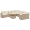 vidaXL 11-delige Tuinset met kussens poly rattan beige
