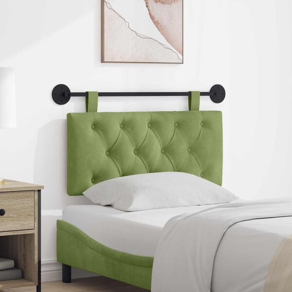 vidaXL Hangend Hoofdeinde Lichtgroen 100 x 55 x 7 cm Fluweel