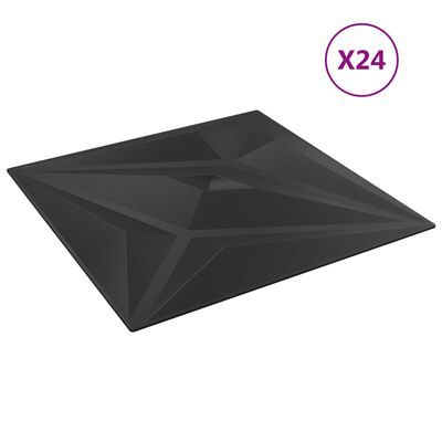 vidaXL 24 st Wandpanelen ster 6 m² 50x50 cm XPS zwart