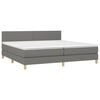 vidaXL Boxspring met matras en LED stof donkergrijs 200x200 cm