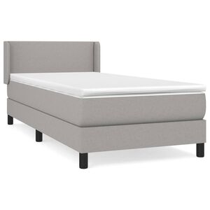 vidaXL Boxspring met matras stof lichtgrijs 80x200 cm