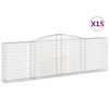 vidaXL Schanskorven 15 st gewelfd 400x30x120/140 cm ijzer