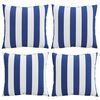 vidaXL Sierkussens 4 st gestreept 60x60 cm stof blauw en wit