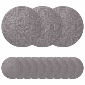 vidaXL Jute placematten 12 st Grijs 100% Tossa Jute
