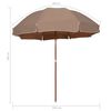 vidaXL Parasol met stalen paal 300 cm taupe
