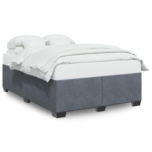 vidaXL Bedframe zonder matras 140x190 cm fluweel donkergrijs