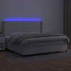 vidaXL Boxspring met matras en LED kunstleer wit 200x200 cm