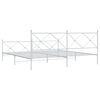 vidaXL Bedframe met hoofd- en voeteneinde metaal wit 193x203 cm