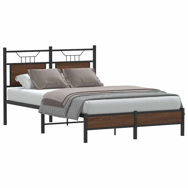 vidaXL Bedframe zonder matras bewerkt hout bruin eikenkleur 120x190 cm