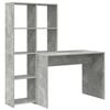 vidaXL Bureau met plank Beton Grijs 138,5 x 55 x 143 cm Bewerkt hout