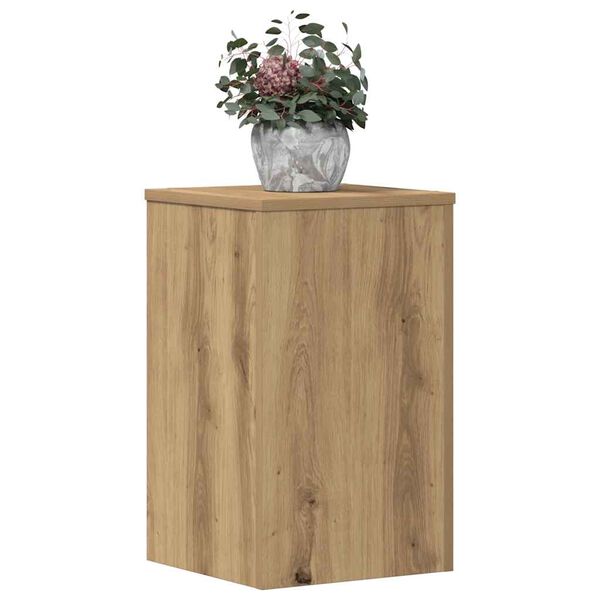 vidaXL Plantenstandaards 2 st 30x30x50 cm hout artisanaal eiken