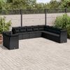 vidaXL 11-delige Loungeset met kussens poly rattan zwart