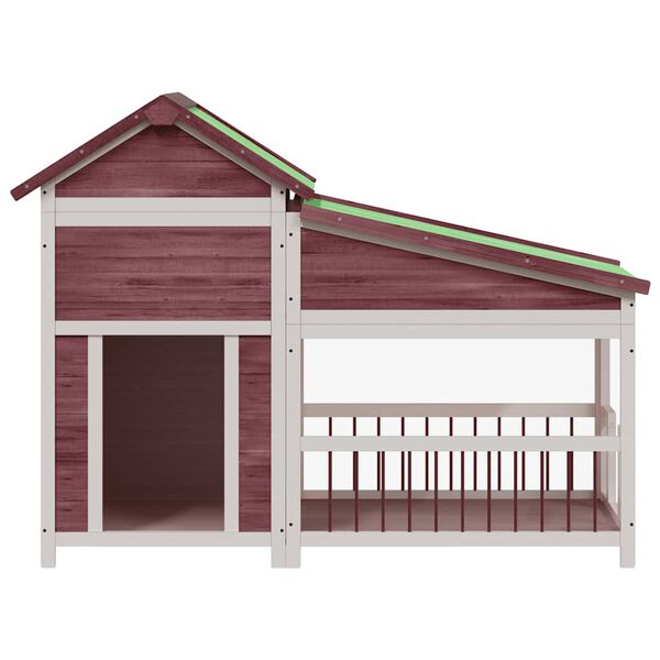 vidaXL Hondenhok 143x60,5x109 cm massief grenenhout mokkakleurig