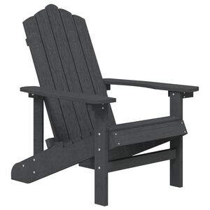 vidaXL Tuinstoel Adirondack HDPE antracietkleurig