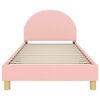 vidaXL Bedframe voor kinderen met hoofdbord Roze 90 x 200 cm