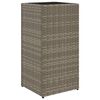 vidaXL Plantenbakken 2 st 30x30x60 cm poly rattan grijs