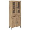 vidaXL Hoge kast 2 pcs Artisan Eiken 69,5 x 34 x 180 cm Bewerkt hout