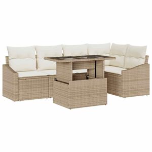 vidaXL Tuin Sofa Set 6 st Beige en Cr&egrave;me