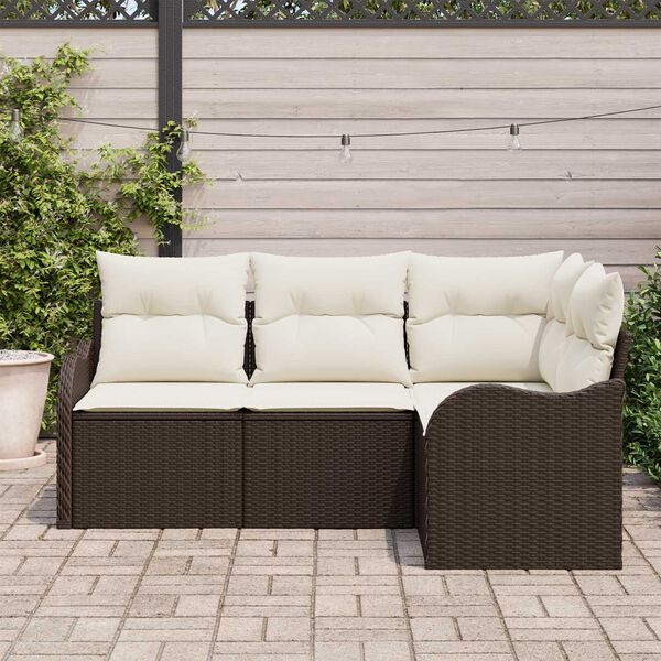 vidaXL Tuin Sofa Set Bruin poly rattan