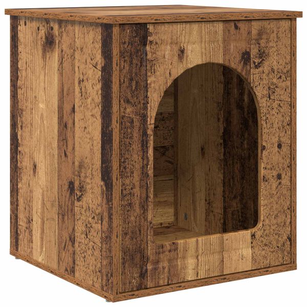 vidaXL Kattenhuis Oudhout 53 x 52 x 62 cm Bewerkt hout