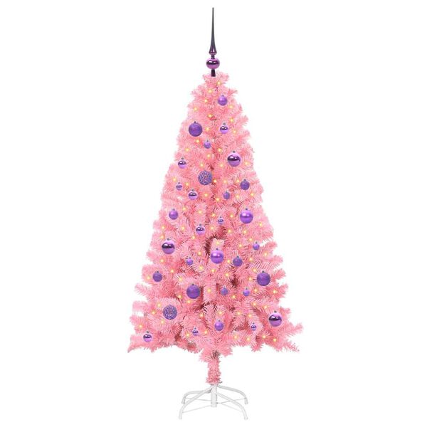 vidaXL Kerstboom met 150 LED met standaard Roze 150 cm PVC