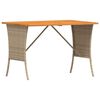vidaXL Tuintafel met acaciahouten blad 105x75x72 cm poly rattan beige