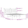 vidaXL Bedframe met hoofdbord metaal wit 160x200 cm