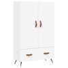 vidaXL Hoge kast 69,5x31x115 cm bewerkt hout wit