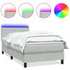 vidaXL Boxspring met matras en LED fluweel lichtgrijs 100x220 cm