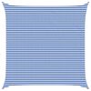vidaXL Zonneschaduwzeil Blauw en Wit 7 x 7 m HDPE