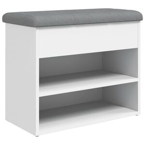 vidaXL Schoenenbank Wit 62x32x50 cm Bewerkt Hout