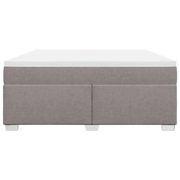 vidaXL Boxspring met matras stof taupe 180x200 cm