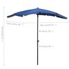 vidaXL Parasol met paal 200x130 cm azuurblauw