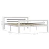 vidaXL Bedframe metaal wit en zwart 160x200 cm